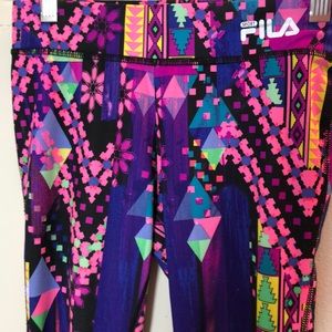 Fila Athletic Leggings size S (youth 8) Wild & Crazy Colors